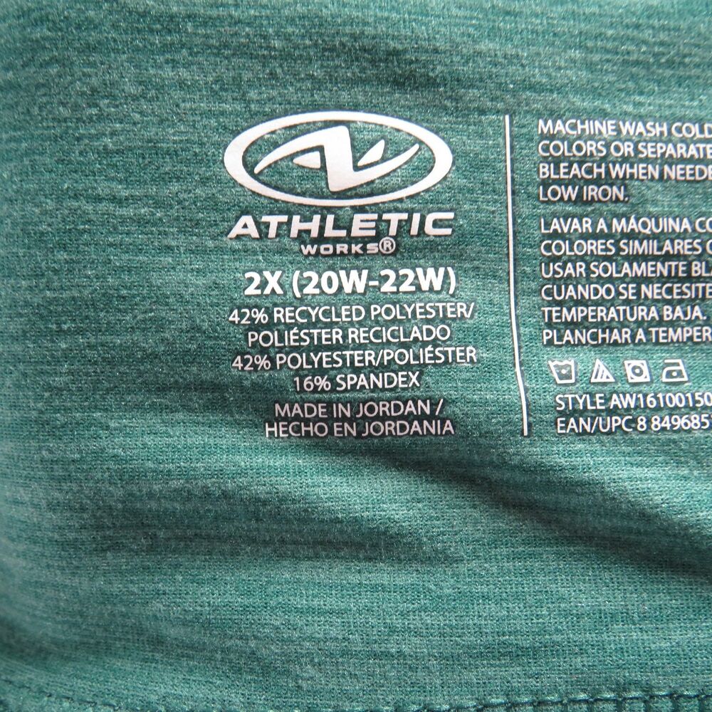 Athletic Works ButterCore Ruched Sports Bra In Heather Green Plus Size 2X - Picture 8 of 10